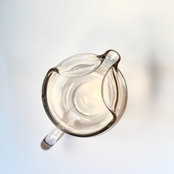 1940'S MACBETH EVANS COCKTAIL PITCHER WITH FROSTED BOTTOM & PLATINUM COLOR RINGS - Picture 7 of 8